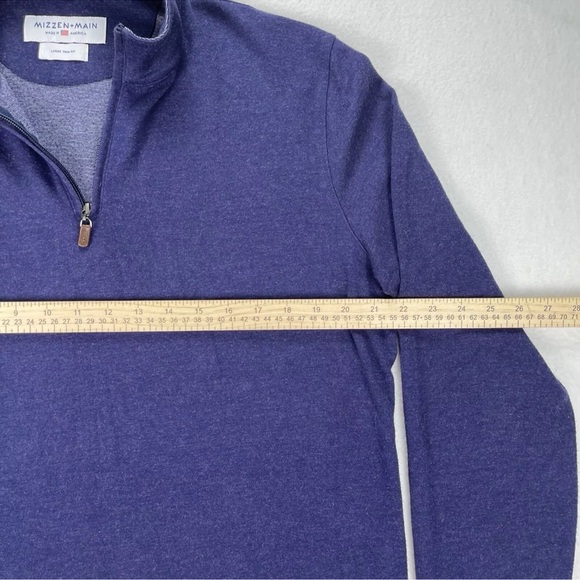 Mizzen+Main Fairway Pullover Men L Dark Blue 1/4 Zip Stretch Performance Golf - Picture 5 of 11